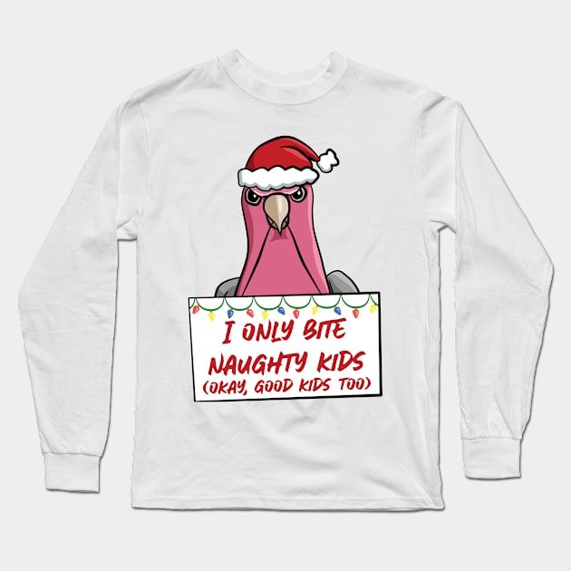 Only Bite Naughty Kids Galah Cockatoo Long Sleeve T-Shirt by punkburdarts